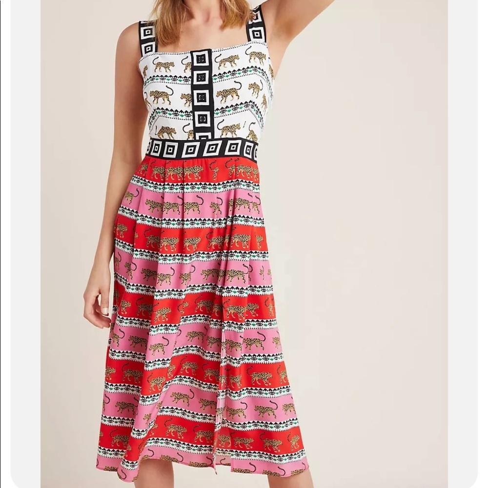 Hayley Menzies Multi Stripe Leopard Dress